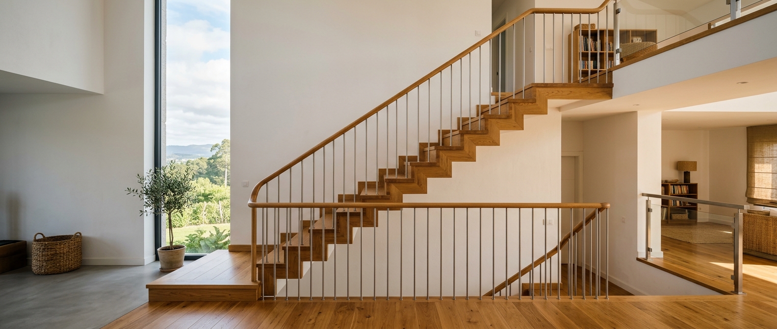 Escaleras y barandillas de madera en Ourense — Reformas Alannita